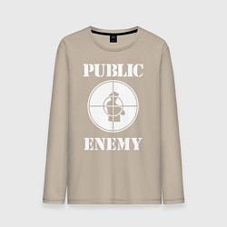 Лонгслив хлопковый мужской Public Enemy, цвет: миндальный