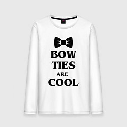 Лонгслив хлопковый мужской Bow ties are cool, цвет: белый