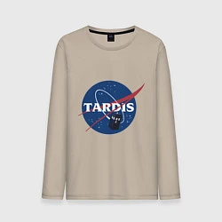 Лонгслив хлопковый мужской Tardis NASA, цвет: миндальный