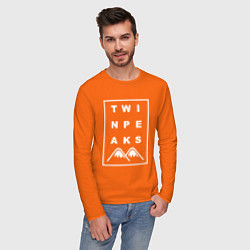 Лонгслив хлопковый мужской Twin Peaks цвета оранжевый — фото 2