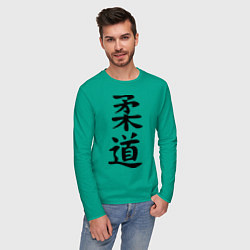 Лонгслив хлопковый мужской Дзюдо: иероглиф цвета зеленый — фото 2