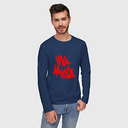 Лонгслив хлопковый мужской Viva La Vida, цвет: тёмно-синий — фото 2