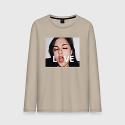 Лонгслив хлопковый мужской Sasha Grey LOVE, цвет: миндальный