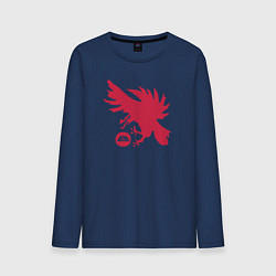 Лонгслив хлопковый мужской Warlock Eagle, цвет: тёмно-синий