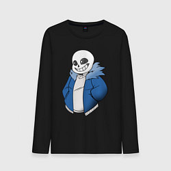 Лонгслив хлопковый мужской Sans, цвет: черный