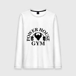 Лонгслив хлопковый мужской Power House Gym, цвет: белый