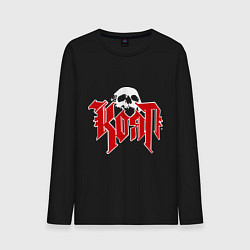 Лонгслив хлопковый мужской Korn: Dark Skull цвета черный — фото 1