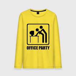 Лонгслив хлопковый мужской Office Party цвета желтый — фото 1