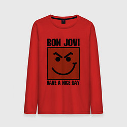 Лонгслив хлопковый мужской Bon Jovi: Have a nice day, цвет: красный