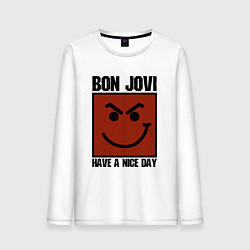 Лонгслив хлопковый мужской Bon Jovi: Have a nice day, цвет: белый