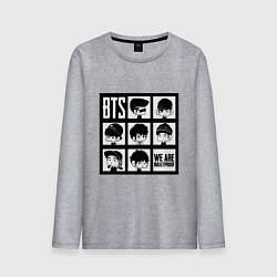 Лонгслив хлопковый мужской BTS: We are bulletproof, цвет: меланж