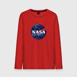 Лонгслив хлопковый мужской NASA: Cosmic Logo, цвет: красный