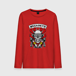 Лонгслив хлопковый мужской Megadeth Rocker, цвет: красный