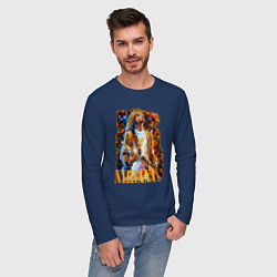 Лонгслив хлопковый мужской Cobain Art, цвет: тёмно-синий — фото 2