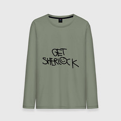 Лонгслив хлопковый мужской Get sherlock, цвет: авокадо