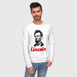Лонгслив хлопковый мужской Abraham Lincoln, цвет: белый — фото 2