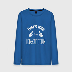 Лонгслив хлопковый мужской That's Who Loves Led Zeppelin цвета синий — фото 1