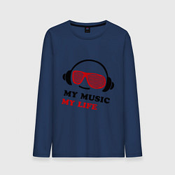 Мужской лонгслив My music my life