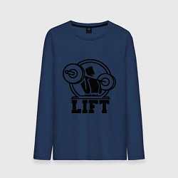 Лонгслив хлопковый мужской Iron Lift, цвет: тёмно-синий