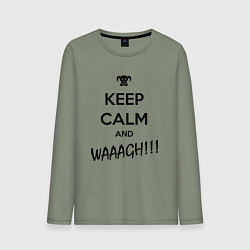 Лонгслив хлопковый мужской Keep Calm & WAAAGH, цвет: авокадо