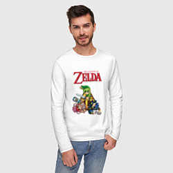 Лонгслив хлопковый мужской Zelda: Tri force heroes, цвет: белый — фото 2