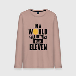 Лонгслив хлопковый мужской Be A Eleven, цвет: пыльно-розовый