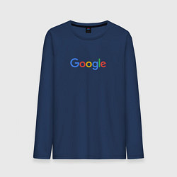 Лонгслив хлопковый мужской Google, цвет: тёмно-синий