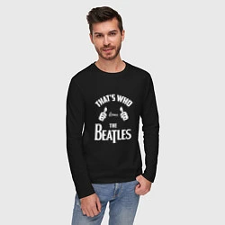 Лонгслив хлопковый мужской That's Who Loves The Beatles, цвет: черный — фото 2