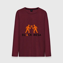 Лонгслив хлопковый мужской Black mesa: Gameplay, цвет: меланж-бордовый