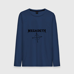 Лонгслив хлопковый мужской Megadeth Compass, цвет: тёмно-синий