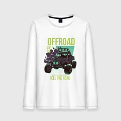 Лонгслив хлопковый мужской Offroad: Feel the Road, цвет: белый