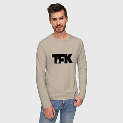 Лонгслив хлопковый мужской TFK: Black Logo, цвет: миндальный — фото 2