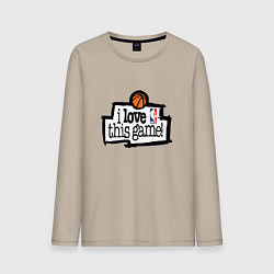 Лонгслив хлопковый мужской Basketball: I love this game, цвет: миндальный