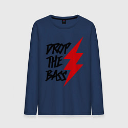 Лонгслив хлопковый мужской Drop The Bass, цвет: тёмно-синий