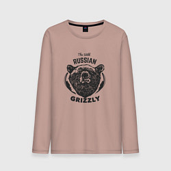 Лонгслив хлопковый мужской Russian Grizzly, цвет: пыльно-розовый