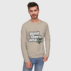 Лонгслив хлопковый мужской GTA Five, цвет: миндальный — фото 2