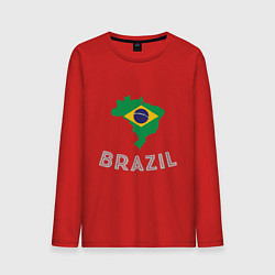 Лонгслив хлопковый мужской Brazil Country, цвет: красный