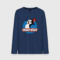 Лонгслив хлопковый мужской Chilly Willy, цвет: тёмно-синий