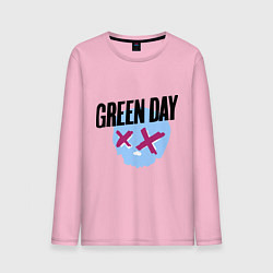 Лонгслив хлопковый мужской Green Day: Dead Skull, цвет: светло-розовый