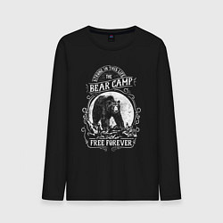 Лонгслив хлопковый мужской Bear Camp Free Forever, цвет: черный
