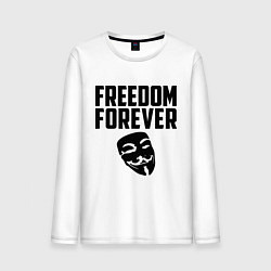 Лонгслив хлопковый мужской Freedom forever, цвет: белый