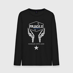 Лонгслив хлопковый мужской Fragile Express, цвет: черный