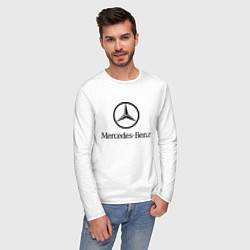 Лонгслив хлопковый мужской Logo Mercedes-Benz, цвет: белый — фото 2
