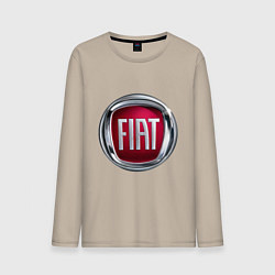 Лонгслив хлопковый мужской FIAT logo, цвет: миндальный