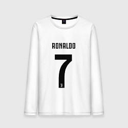 Лонгслив хлопковый мужской RONALDO 7, цвет: белый