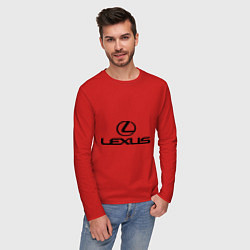 Лонгслив хлопковый мужской Lexus logo, цвет: красный — фото 2