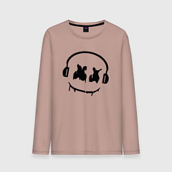 Лонгслив хлопковый мужской Marshmello Music, цвет: пыльно-розовый