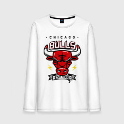Лонгслив хлопковый мужской Chicago Bulls est. 1966 цвета белый — фото 1