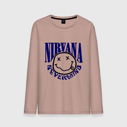 Лонгслив хлопковый мужской Nevermind Nirvana, цвет: пыльно-розовый