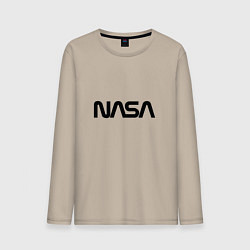 Лонгслив хлопковый мужской NASA, цвет: миндальный